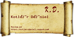 Kotlár Dániel névjegykártya